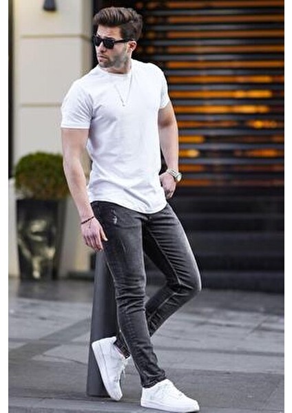 Slim Fit Füme Erkek Jean %98 Cotton 6867 Şık Tasarım ve Rahat Kullanım