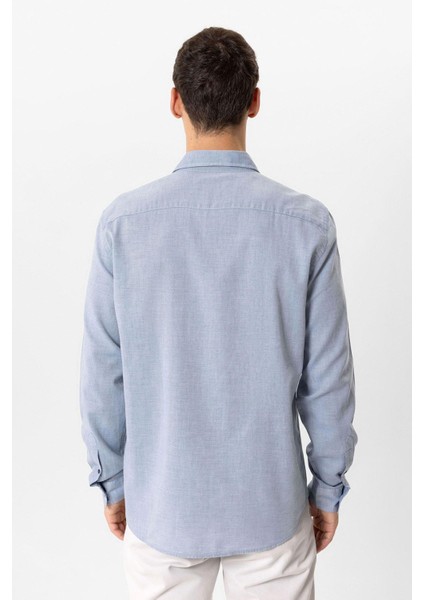 Mavi Regular Fit %100 Pamuk Düz Gömlek fırsatları