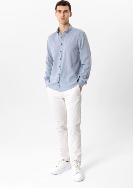 Mavi Regular Fit %100 Pamuk Düz Gömlek indirimleri