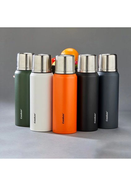 1lt Dağcı Termos Renkli Çift Cidarlı Paslanmaz Çelik - Sızdırmaz Kapak = Bardak (5148)