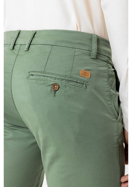 Yeşil Slim Fit Pamuklu Yan Cep Chino Pantolon fırsatları