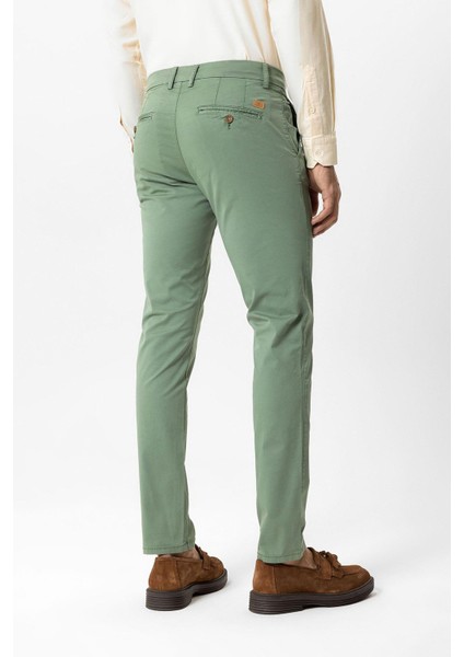 Yeşil Slim Fit Pamuklu Yan Cep Chino Pantolon indirimleri