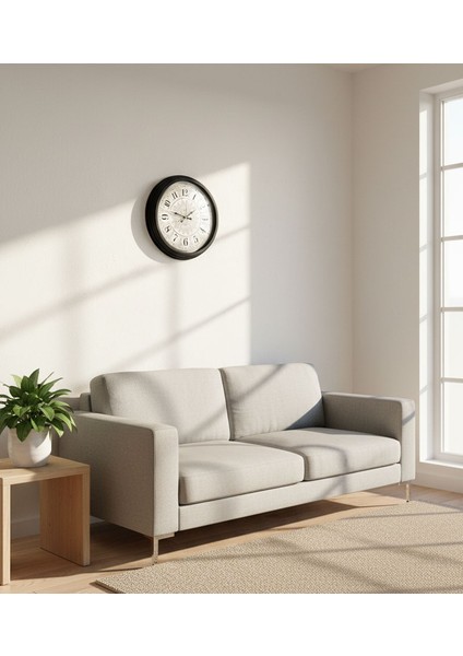 Metal Siyah Zengin Duvar Saati | 40 cm | Butik Saat modelleri