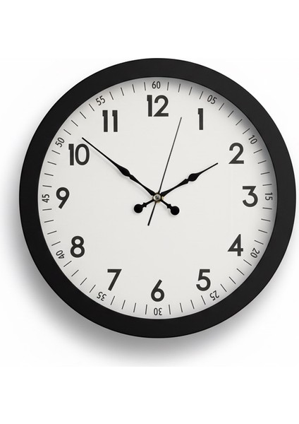 Metal Siyah Duvar Saati | 36 cm | Butik Saat