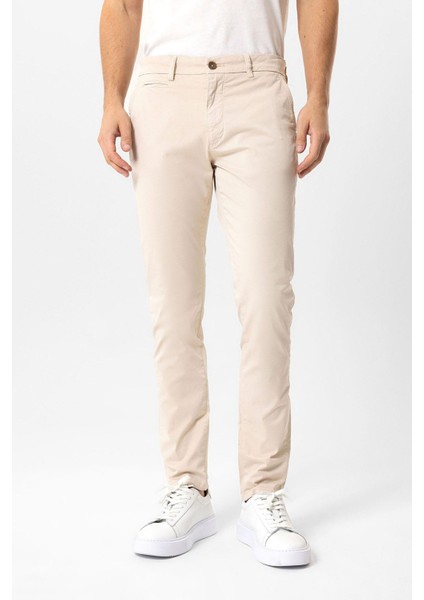 Bej Slim Fit Pamuklu Yan Cep Chino Pantolon fiyatları