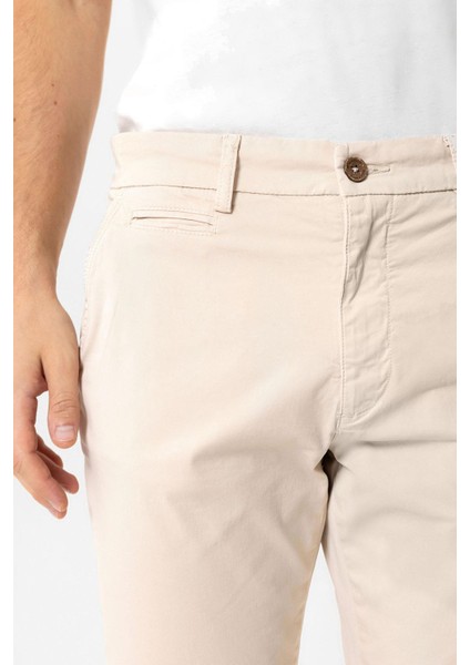 Bej Slim Fit Pamuklu Yan Cep Chino Pantolon fırsatları
