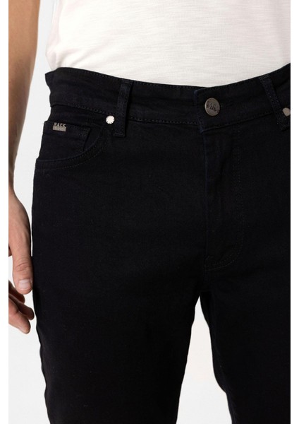 Siyah Slim Fit 5 Cepli Pamuklu Denim Pantolon