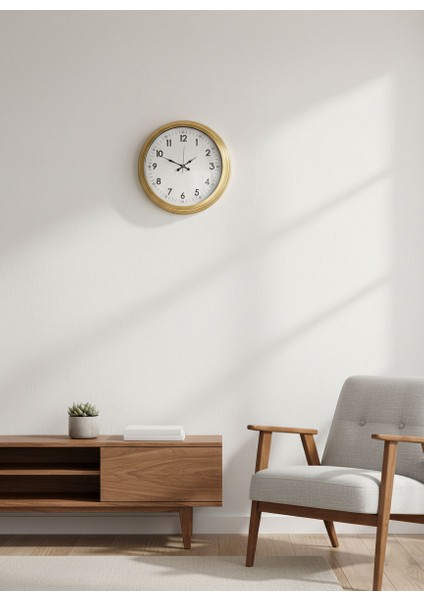 Klasik Duvar Saati Gold Metal | 40 cm | Butik Saati fiyatları
