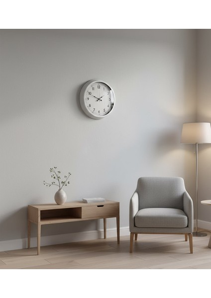 Salon Retro Romen Beyaz Duvar Saati | 40 cm | Butik Saat modelleri