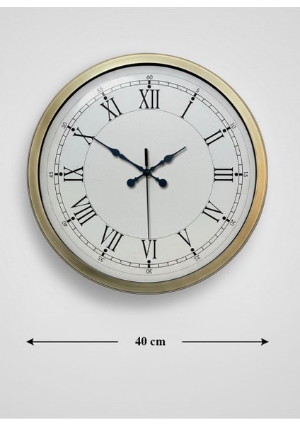 Eskitme Duvar Saati | 40 cm Metal Sessiz-Akar