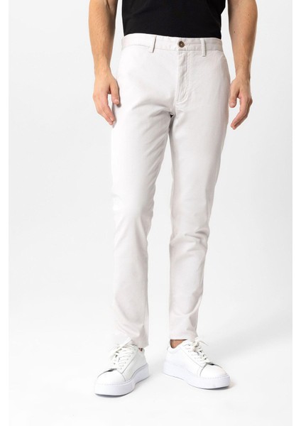 Gri Slim Fit Pamuklu Yan Cep Chino Pantolon fiyatları