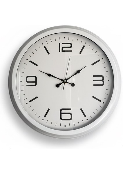 Metal Büyük Beyaz Duvar Saati | 40 cm | Butik Saat