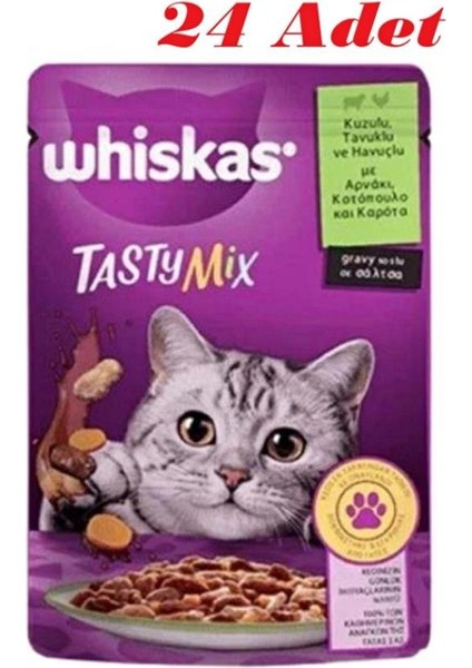 Pouch Tastymix Kuzu & Tavuk & Havuçlu Yetişkin Kedi Maması 85 Gr*24 Adet