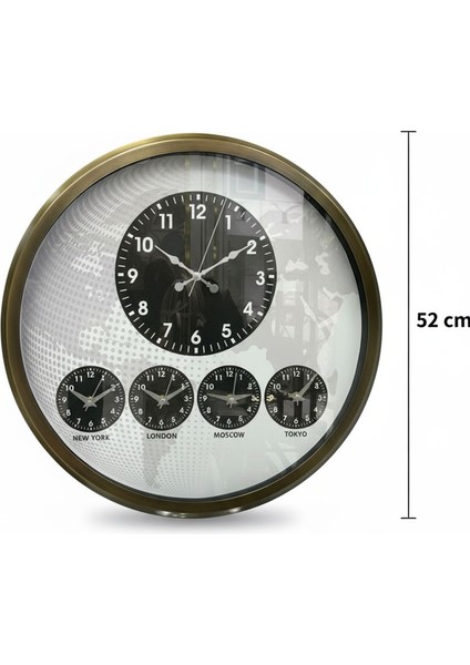 52 cm Metal Eskitme Dünya Saatleri Duvar Saatleri