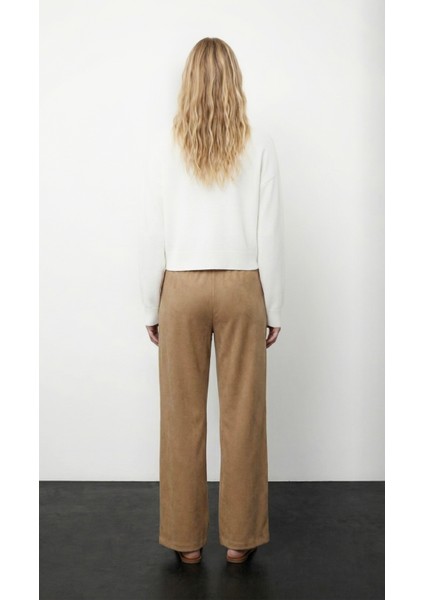 Kadın Relaxed Fit Lastikli Süet Pantolon modelleri