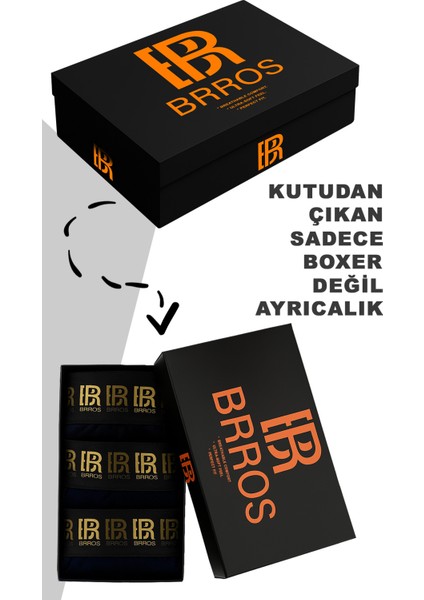 Erkek 3'lü Premium Pamuk Likralı Esnek Kumaş Boxer modelleri