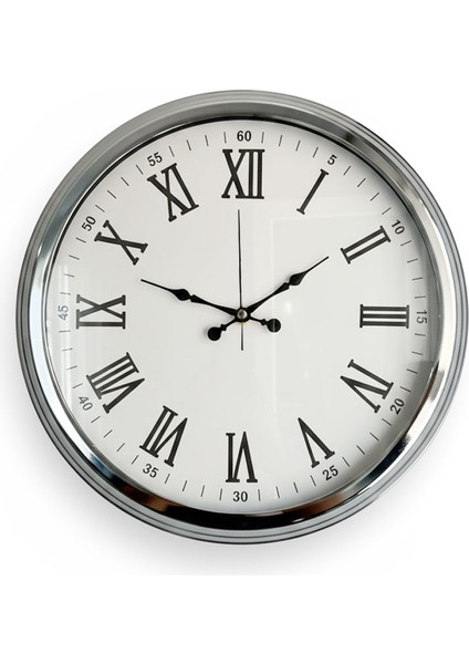 Dekoratif Retro Krom Duvar Saati | 40 cm | Butik Saat