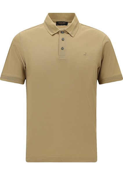 Slim Fit Dar Kesim Nakışlı Merserize Pamuk Polo Yaka T-shirt fırsatları