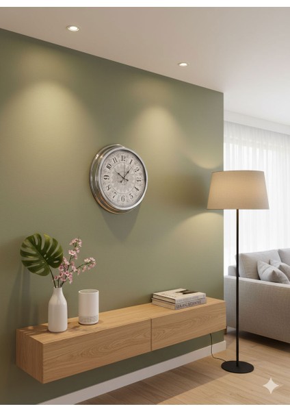 40 cm Krom Metal Dekoratif Duvar Saati fiyatları