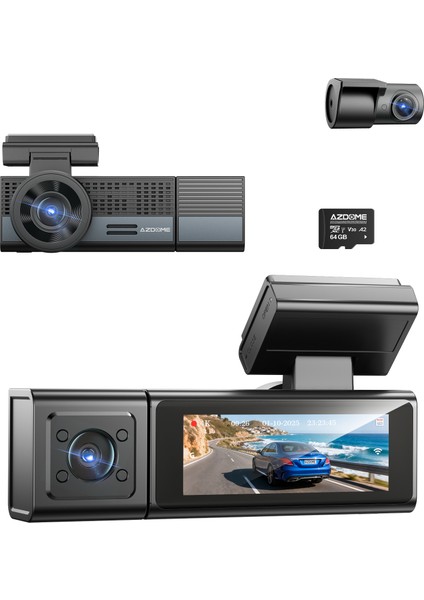 M500 4K 3 Kameralı Araç Içi Kamera