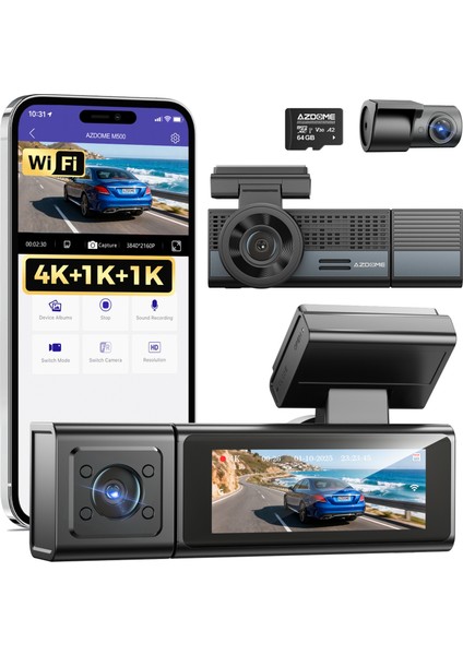 M500 4K 3 Kameralı Araç Içi Kamera fiyatları