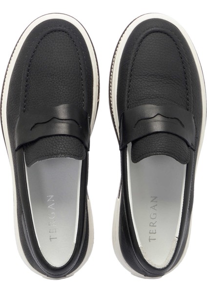 Siyah Hakiki Deri Erkek Loafer - E24I1AY56706-A41