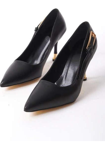 Kadın Fascino Siyah Deri Stiletto Topuklu Ayakkabı fırsatları