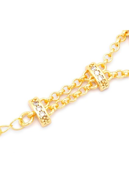 altın kaplama çiçek desenli üç çeyrek altınlı bileklik blk-1221 modelleri