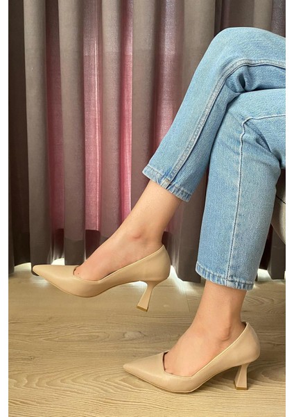 Kadın Pael Nud Cilt 7 cm Topuklu Stiletto fırsatları