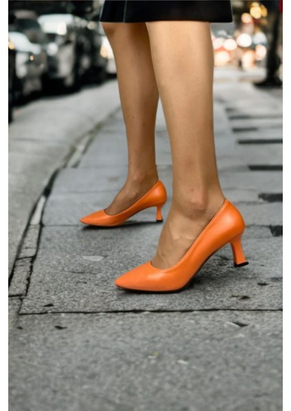 Kadın Sity Turuncu 6 cm Ince Topuklu Stiletto