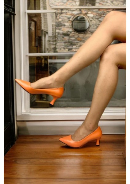 Kadın Sity Turuncu 6 cm Ince Topuklu Stiletto fiyatları