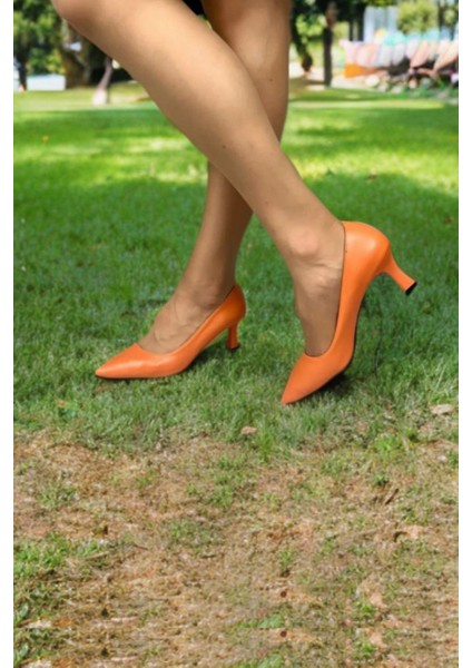 Kadın Sity Turuncu 6 cm Ince Topuklu Stiletto modelleri