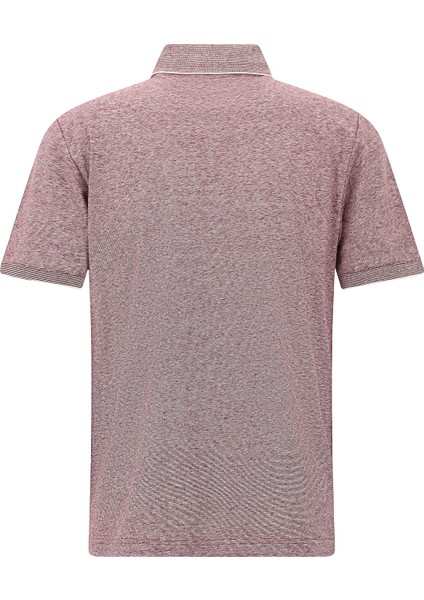 Regular Fit Çizgili Merserize Pamuklu Keten Polo Yaka T-shirt