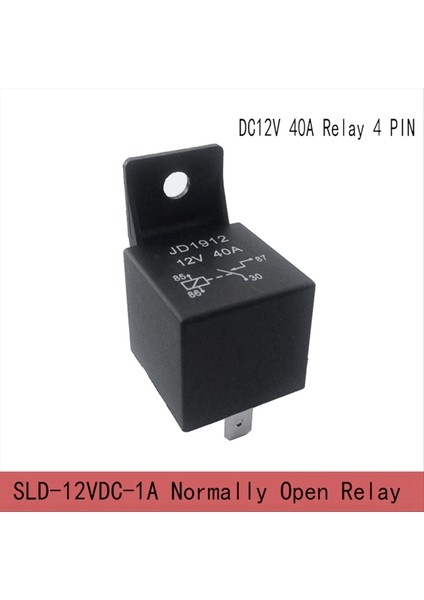 10PCS DC12V 40A Siyah Röle 4 Pin Dayanıklı Otomotiv Araba Kamyon Tekne Röleleri SLD-12VDC-1A Normalde Açık Röle (Yurt Dışından) fiyatları