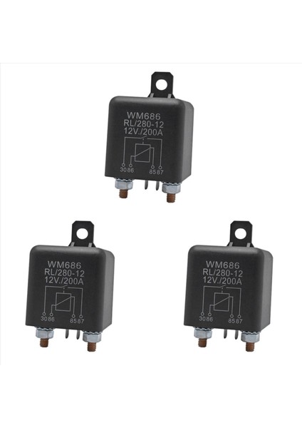3x Pil Izolatör Rölesi 12V 4 Pimli WM686 Başlangıç Röle Araç Açma/kapalı Anahtarı Normalde Açık Röle RL/280 200A (Yurt Dışından)