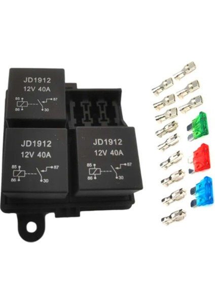 3 Yollu 4pin Sigorta Tutucu Röle Tutucu Devre Standardı Ato Blade Sigorta Röle Tutucu 12V 40A Röle (Yurt Dışından) fırsatları