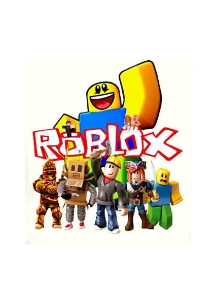 Unisex Roblox Baskılı Çocuk Swaetshirt Baskılı Kapüşonlu 3 Iplik Şardonlu fırsatları