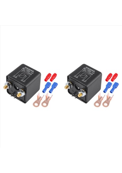 2x WM686 Dc 12V Röle Pil Izolasyon Rölesi 12V / 120A Kablo Terminali ile Araba Kamyonları Için Tepe Yük (Yurt Dışından)