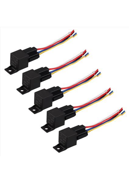 5pcs 12V/30A Bakır Otomotiv Deniz Rölesi ve 5 Tel Kablo Demeti Soketi (Yurt Dışından) fiyatları