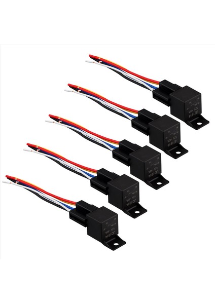 5pcs 12V/30A Bakır Otomotiv Deniz Rölesi ve 5 Tel Kablo Demeti Soketi (Yurt Dışından) modelleri