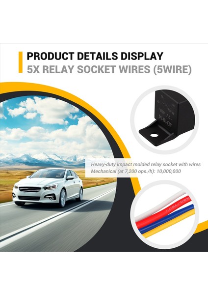 5pcs 12V/30A Bakır Otomotiv Deniz Rölesi ve 5 Tel Kablo Demeti Soketi (Yurt Dışından) fırsatları