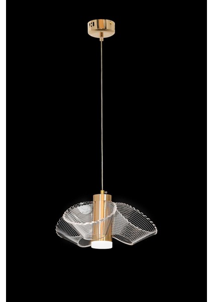 Doğa 3 Gold LED Avize – Dalga Formlu Modern Tasarım fiyatları