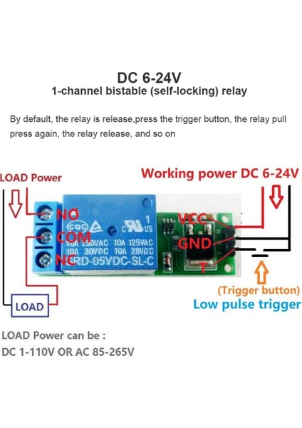 IO25B01 Için Tek Kanallı 6-24V Kendi Kendinden Kilitli Röle Anahtarı Kilitleme Rölesi Düşük Nabız Tetik Kart (Yurt Dışından) modelleri