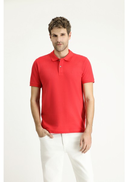 Slim Fit Dar Kesim Nakışlı Pamuk Polo Yaka Tişört modelleri