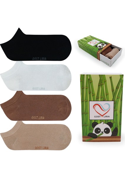 Gost Liria- Kadın Bambu Patik Çorap – 4’lü Karışık Renk