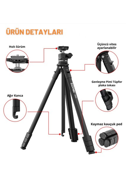 G600 Alüminyum Alaşım Taşınabilir Tripod fiyatları