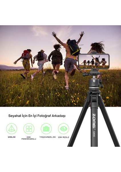 G600 Alüminyum Alaşım Taşınabilir Tripod modelleri