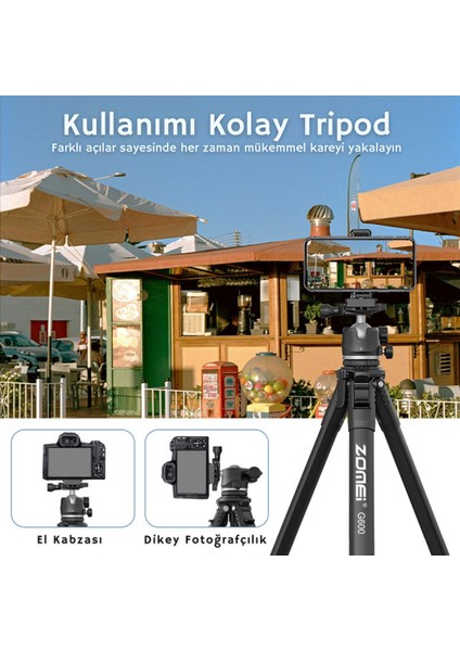G600 Alüminyum Alaşım Taşınabilir Tripod indirimleri