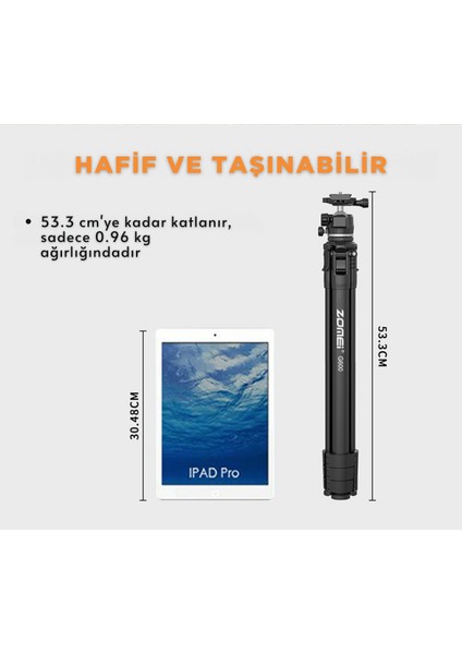 G600 Alüminyum Alaşım Taşınabilir Tripod