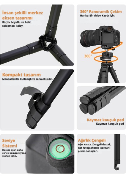 G600 Alüminyum Alaşım Taşınabilir Tripod